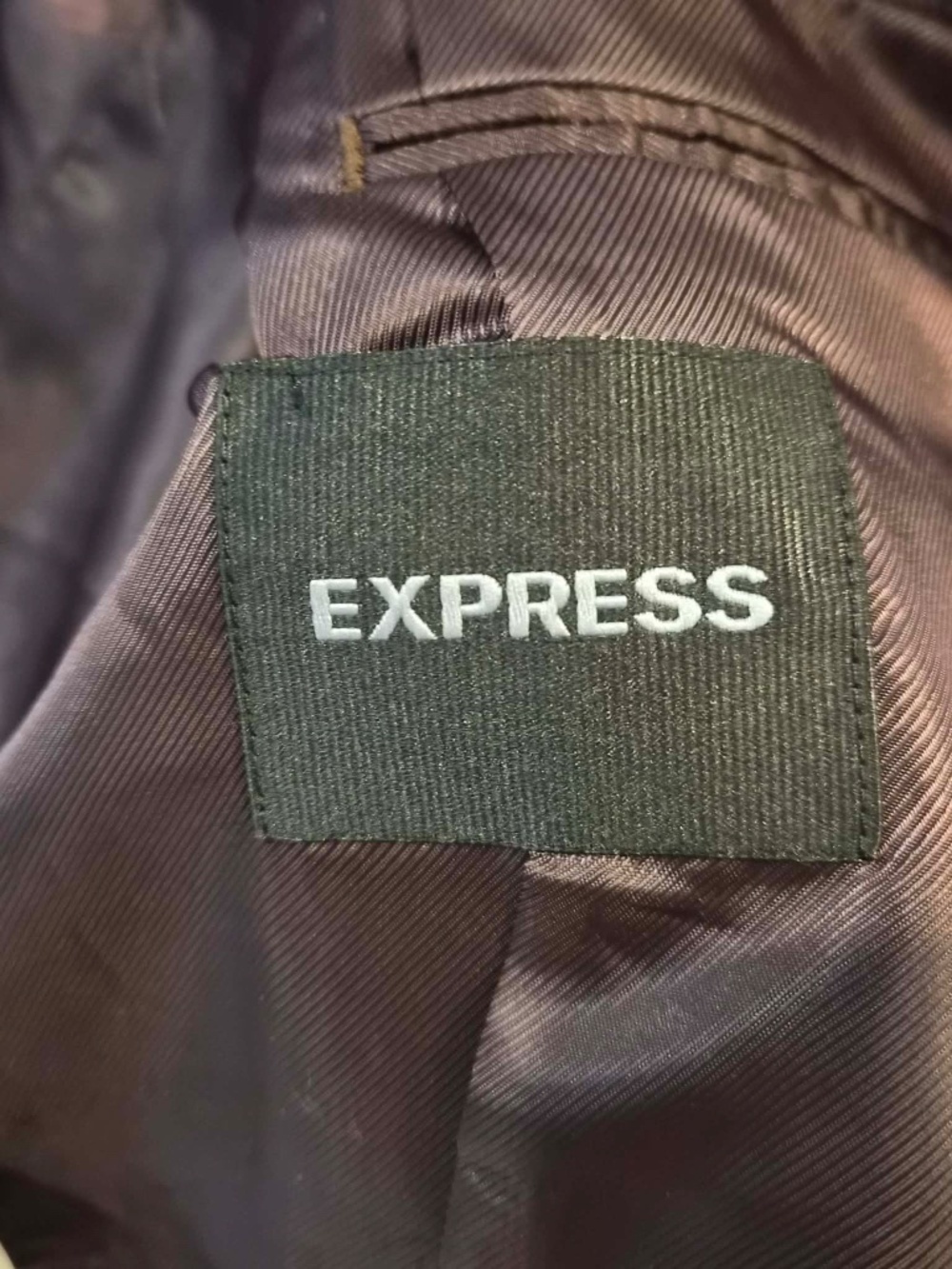 Express Mens Wool Corporate Officewear Gray Pin Stripe Sport Coat Blazer 44R - Picture 4 of 5